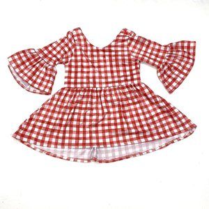 (Must bundle) - Mila Chic Boutique Gingham Ruffle Red Tunic Top